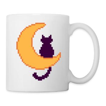 Chat - Lune - Mug blanc - blanc - Droite