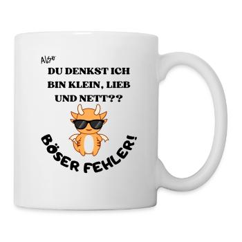 Klein, nett und lieb - Tasse - Weiß - Rechts