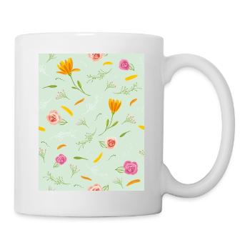 Beautiful pattern with flowers - Mug - white - Right