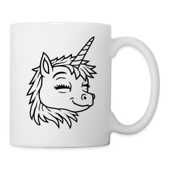 Face Happy Unicorn Comic - Mug - white - Right