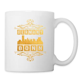 Bonn Deutschland Stadt Skyline Gold Ornament - Tasse - Weiß - Rechts