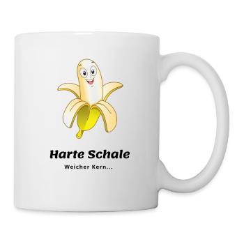 Banane - harte Schale, weicher Kern - Tasse - Weiß - Rechts