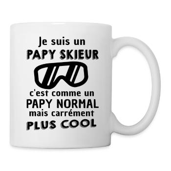 papy skieur / humour papy ski - Mug blanc - blanc - Droite