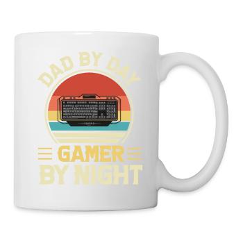 Gamer dad by night Papa Zocken Gaming - Mug - white - Right