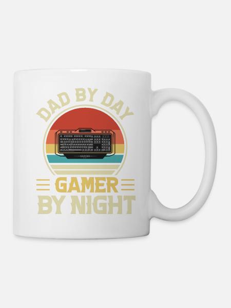 Gamer papa de nuit Papa Zocken Gaming - Mug blanc - blanc