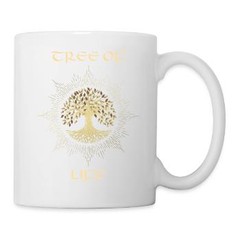 nordische Mythologie Wikinger Baum Geschenk - Tasse - Weiß - Rechts