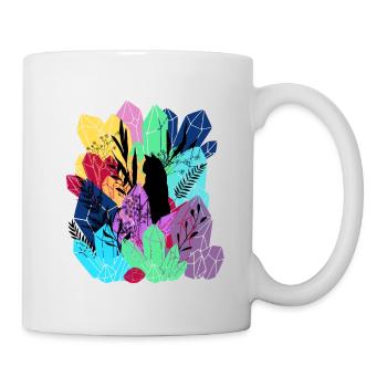 Kristalle - Katze - Magie - Tasse - Weiß - Rechts