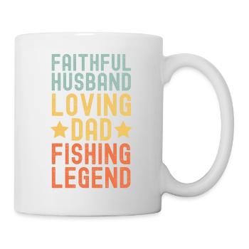Husband Father Papa Legendary Angler Fishing Legend - Mug - white - Right