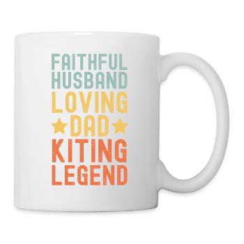 Husband Father Kitesurf Legend Retro Vintage - Mug - white - Right