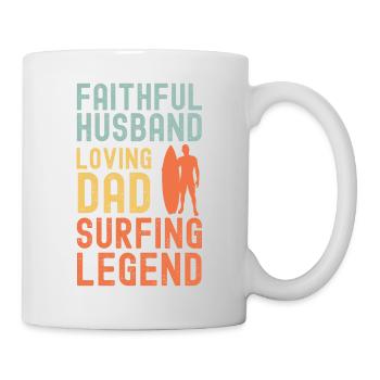 Husband Father Surfing Legend Retro Vintage - Mug - white - Right