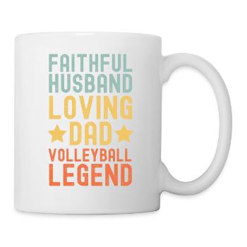 Ehemann Vater Volleyball Legende Retro Vintage - Tasse - Weiß - Rechts