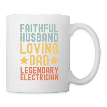 Mari Père Électricien Légende Rétro Vintage - Mug blanc - blanc - Droite