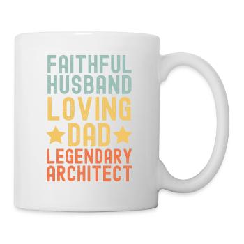 Husband Father Legendary architect retro vintage - Mug - white - Right