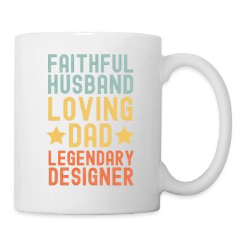Husband Father Legendary Designer - Mug - white - Right