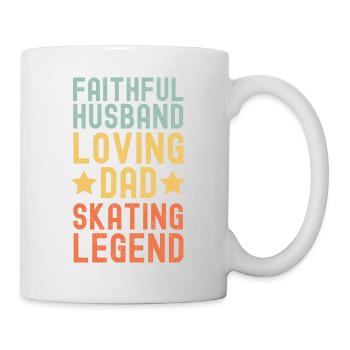 Ehemann Vater Skater Legende Retro Skateboard - Tasse - Weiß - Rechts
