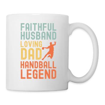 Ehemann Vater Handball Legende Retro Vintage - Tasse - Weiß - Rechts