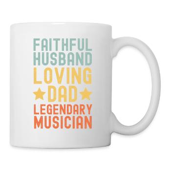 Mari Père Musicien Légende Rétro Vintage - Mug blanc - blanc - Droite