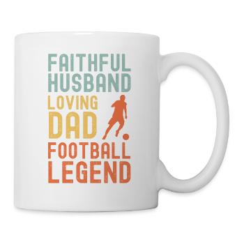 Husband Father Football Legend Retro Vintage - Mug - white - Right