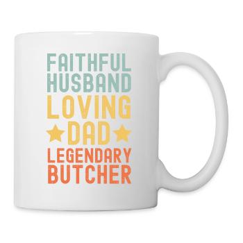 Ehemann Vater Legendärer Metzger retro vintage - Tasse - Weiß - Rechts