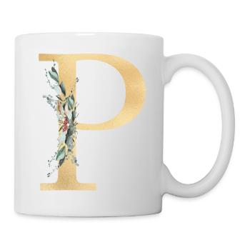 Monogramme P personnalisable - Mug blanc - blanc - Droite