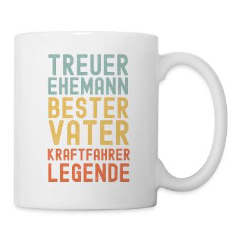 Ehemann Vater Kraftfahrer Legende Retro Vintage - Tasse - Weiß - Rechts