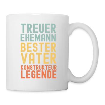 Ehemann Vater Legendärer Konstrukteur - Tasse - Weiß - Rechts