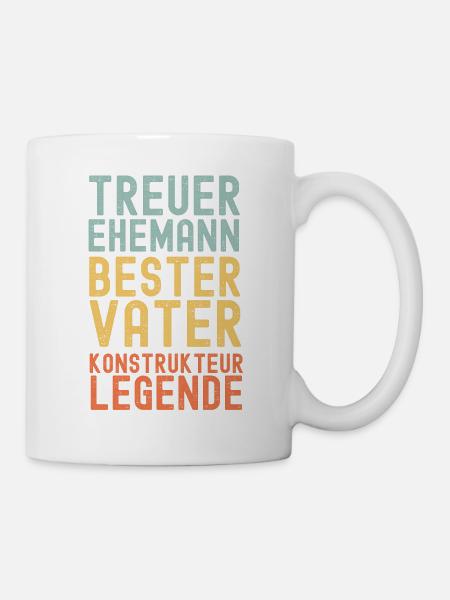 Ehemann Vater Legendärer Konstrukteur - Tasse - Weiß