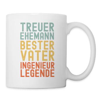 Ehemann Vater Legendärer Ingenieur - Tasse - Weiß - Rechts