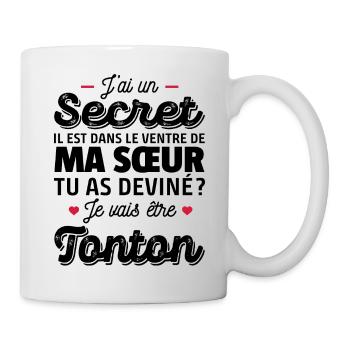 Secret / je vais être tonton / futur tonton - Mug blanc - blanc - Droite