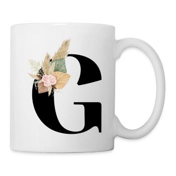 lettre G fleuris - Mug blanc - blanc - Droite