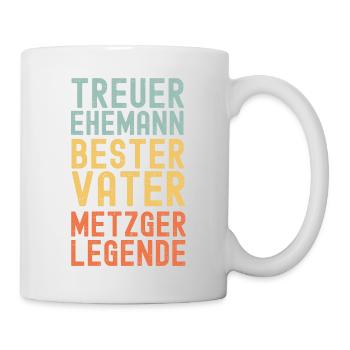 Ehemann Vater Legendärer Metzger retro vintage - Tasse - Weiß - Rechts