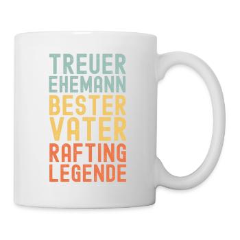 Ehemann Vater Rafting Legende Retro Vintage - Tasse - Weiß - Rechts