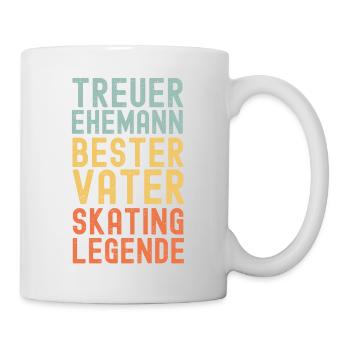 Ehemann Vater Skater Legende Retro Skateboard - Tasse - Weiß - Rechts