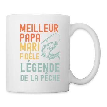 Papa Mari Légendaire Pêcheur Ange Légende - Mug blanc - blanc - Droite