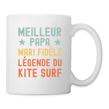 Mari Père Kitesurf Légende Rétro Vintage - Mug blanc - blanc - Droite