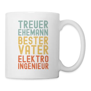 Ehemann Vater Elektroingenieur Retro Vintage - Tasse - Weiß - Rechts