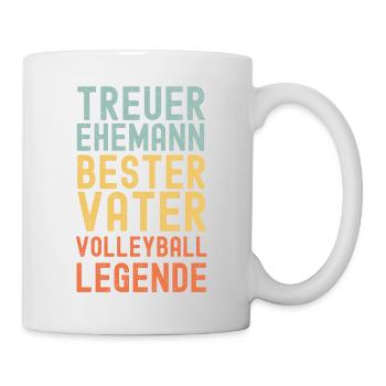 Ehemann Vater Volleyball Legende Retro Vintage - Tasse - Weiß - Rechts