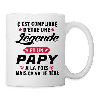 légende et papy / humour grand-père / humour papy - Mug blanc - blanc - Droite