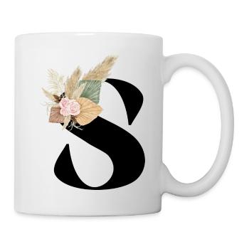 Buchstabe S blumig - Tasse - Weiß - Rechts
