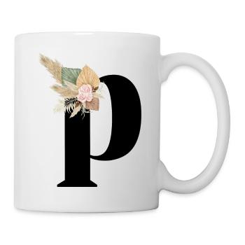 letter P flowery - Mug - white - Right