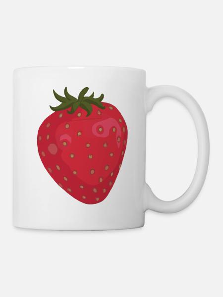 Erdbeere Illustration Geschenkidee - Tasse - Weiß