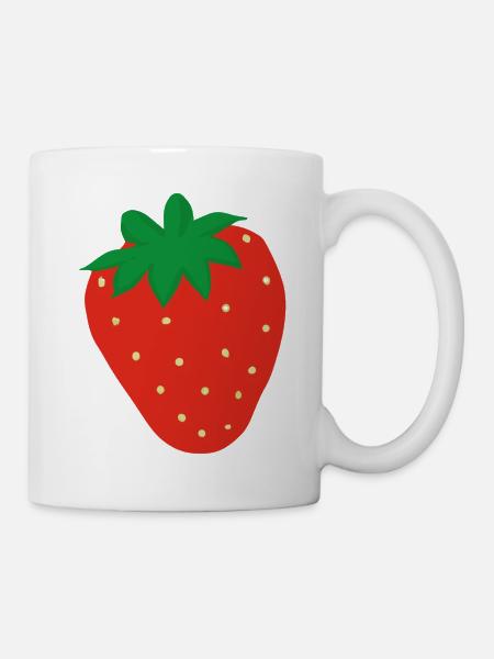 Erdbeere Illustration Geschenkidee - Tasse - Weiß