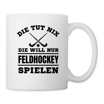 Hockey Hockeyspieler Frauen Feldhockey - Tasse - Weiß - Rechts