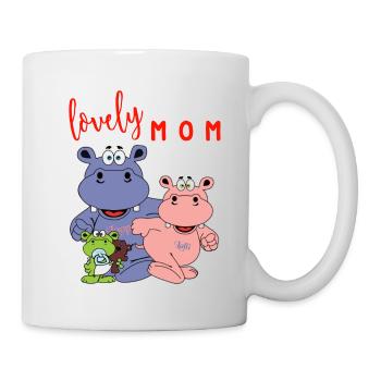 Charmante maman Hippo Hippo Mère monoparentale - Mug blanc - blanc - Droite