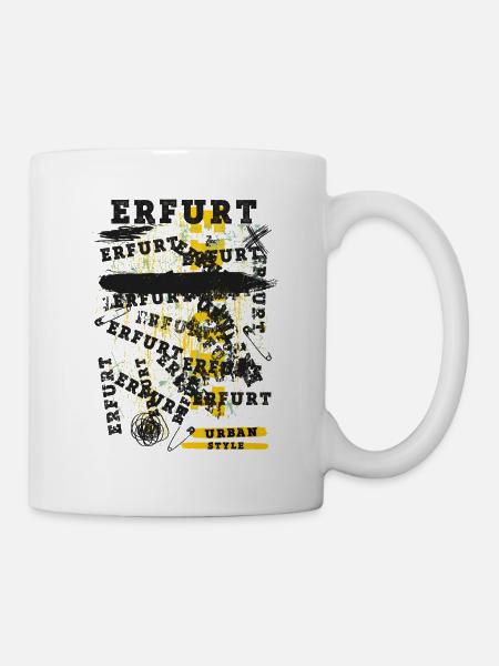 Erfurt Deutschland Stadt Skyline Heimat Liebe - Tasse - Weiß