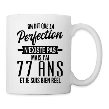 perfection 77 ans / anniversaire j'ai 77 ans - Mug blanc - blanc - Droite