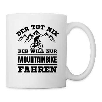 Mountainbike fahren lustiger Spruch - Tasse - Weiß - Rechts