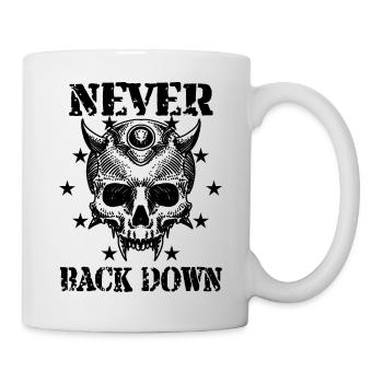 Skull never back down resistance - Mug - white - Right