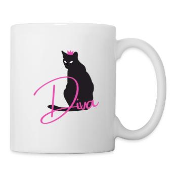 Diva Cat mit Krone pink - Tasse - Weiß - Rechts