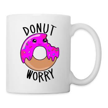 Donut Worry - Süßes Donut Gesicht - Tasse - Weiß - Rechts